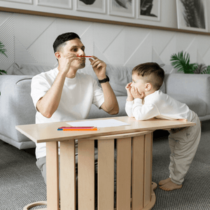 Smyles Arche de Motricité Montessori + Toboggan bois naturel