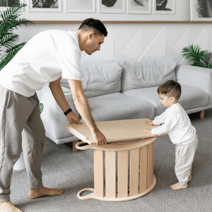 Smyles Arche de Motricité Montessori + Toboggan bois naturel
