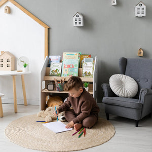 Smyles Étagère + Bibliothèque Montessori 2 en 1 Blanche