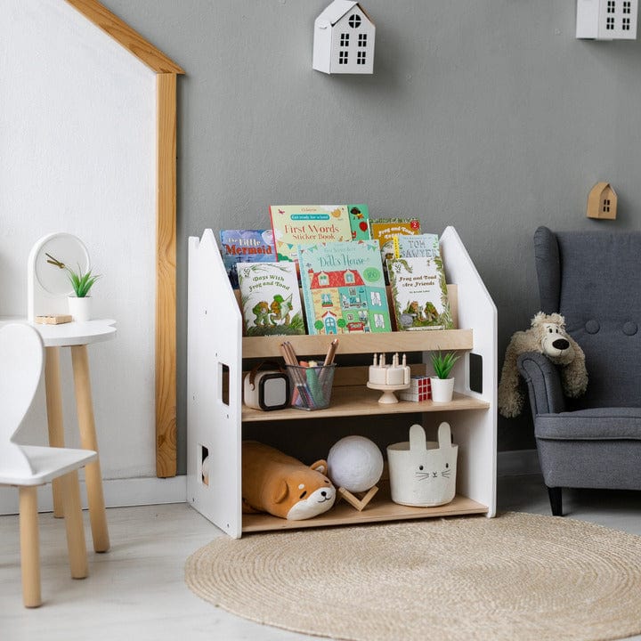 Smyles Étagère + Bibliothèque Montessori 2 en 1 Blanche