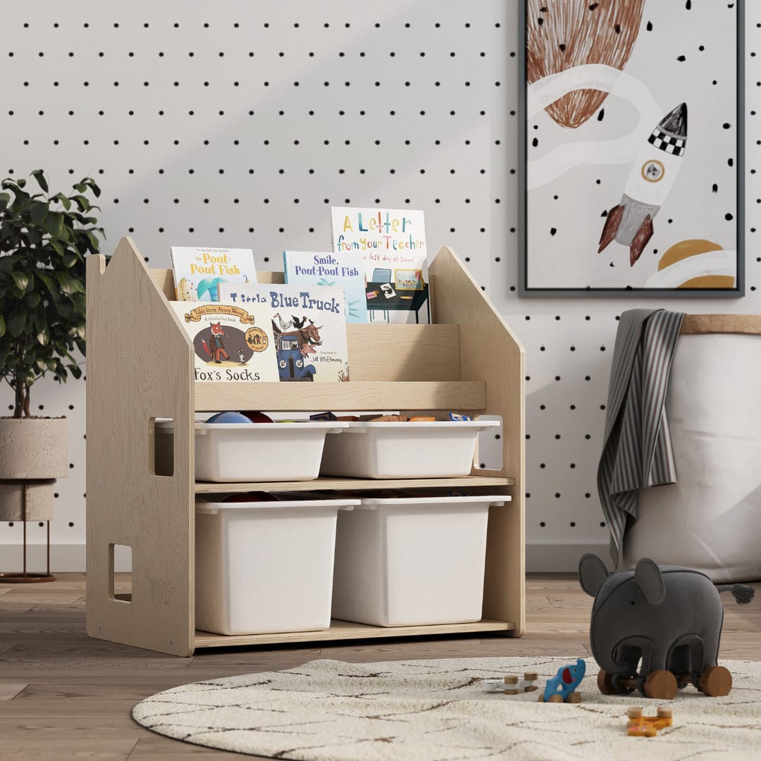 Smyles Étagère + Bibliothèque Montessori 2 en 1 Bois