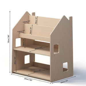 Smyles Étagère + Bibliothèque Montessori 2 en 1 Bois