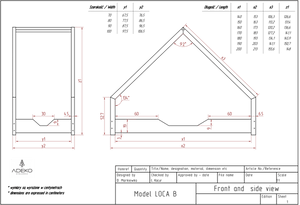 ADEKO Lit Montessori au sol Cabane LOCA B