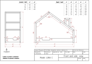 ADEKO Lit Montessori au sol Cabane LUNA C