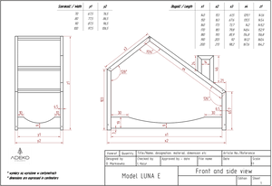 ADEKO Lit Montessori au sol Cabane LUNA E