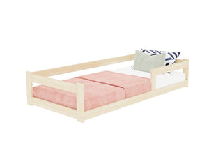 BENLEMI Lit Montessori individuel en bois SAFE avec 2 barrières