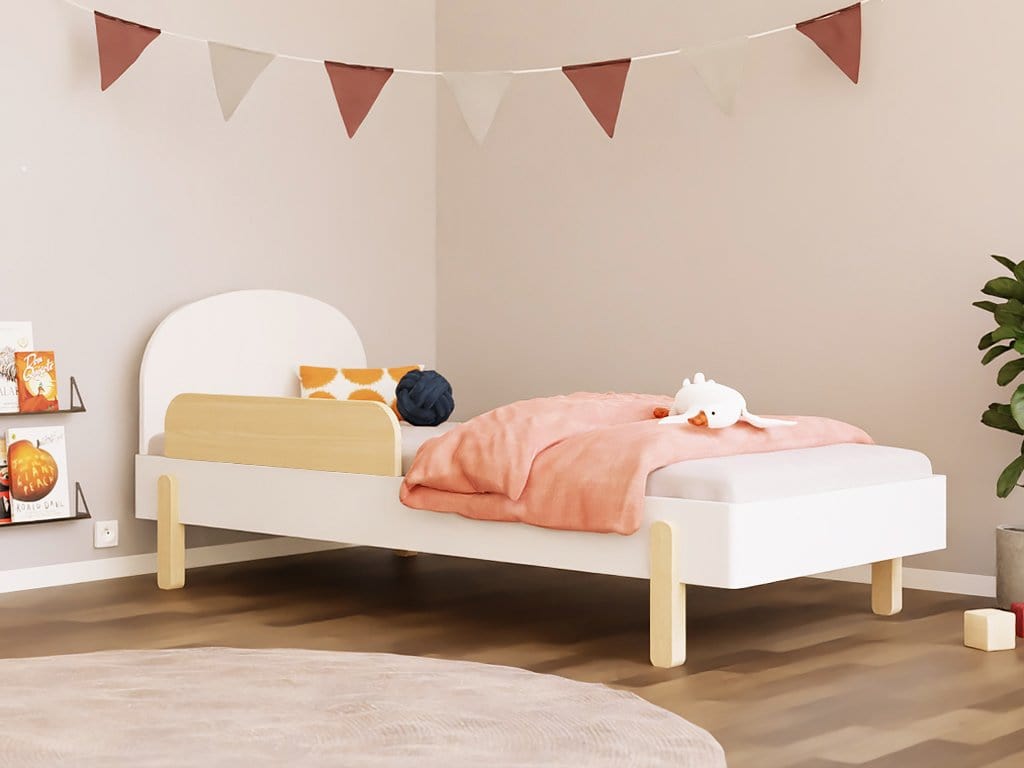 Smyles Lit Montessori  NOVA Tête de Lit arrondie et Paroi  90x200 cm