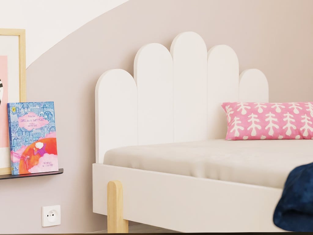 Smyles Lit Montessori  NOVA Tête de Lit Nuages et Paroi  90x200 cm