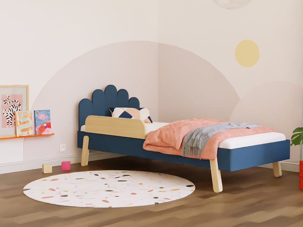 Smyles Lit Montessori  NOVA Tête de Lit Nuages et Paroi  90x200 cm