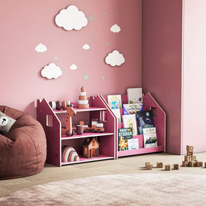 Smyles Pack Étagère + Bibliothèque Montessori Rouge