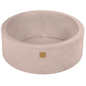 MeowBaby Pas de balles Piscine à balles Ronde Velours Écru Avec 200 balles