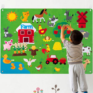 Smyles Animal de ferme Planche en feutrine Montessori