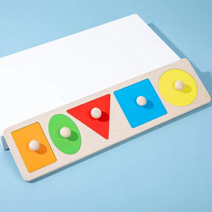 Smyles Formes rectangulaires Puzzle de géométrie en bois Montessori