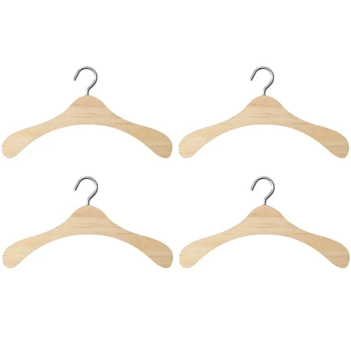 Smyles Set de 4 Mini cintres en bois Montessori