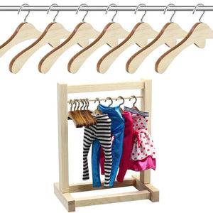 Smyles Set de 4 Mini cintres en bois Montessori