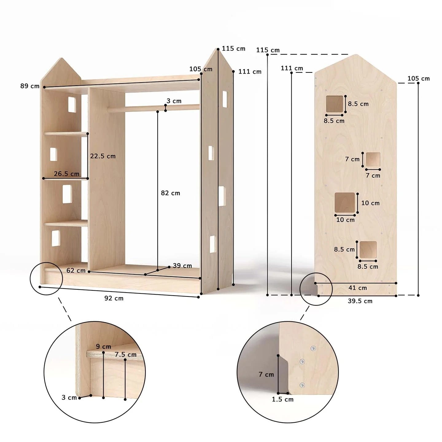 Smyles Armoire Montessori Bois Naturel