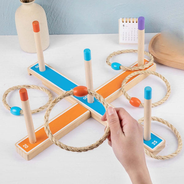 Jeu De Lancer D'anneaux En Corde - 6 Anneaux - Pour Jardin, Plage, Fête - Développe Adresse Et Coordination