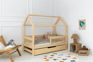 ADEKO Lit Montessori au sol Cabane MBW