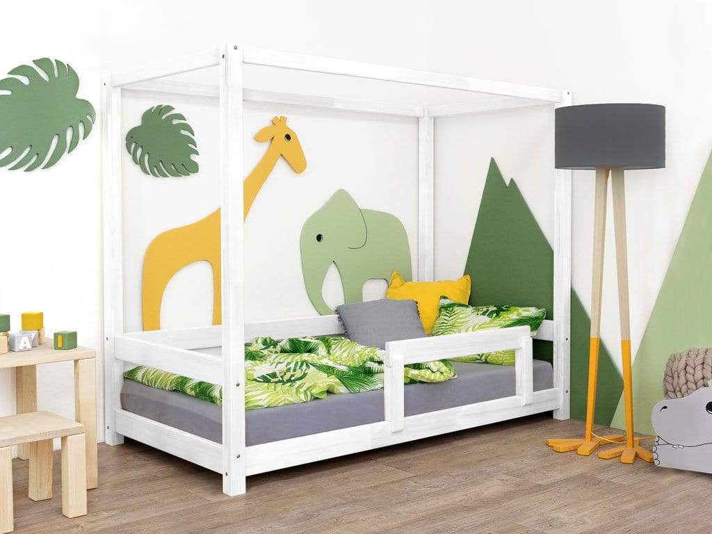 BENLEMI 80 * 160 cm / Blanc Lit Montessori BUNKY avec barrières