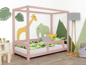 BENLEMI 80 * 160 cm / Rose Lit Montessori BUNKY avec barrières