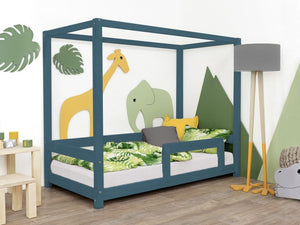 BENLEMI 80 * 160 cm / Vert Pétrol Lit Montessori BUNKY avec barrières