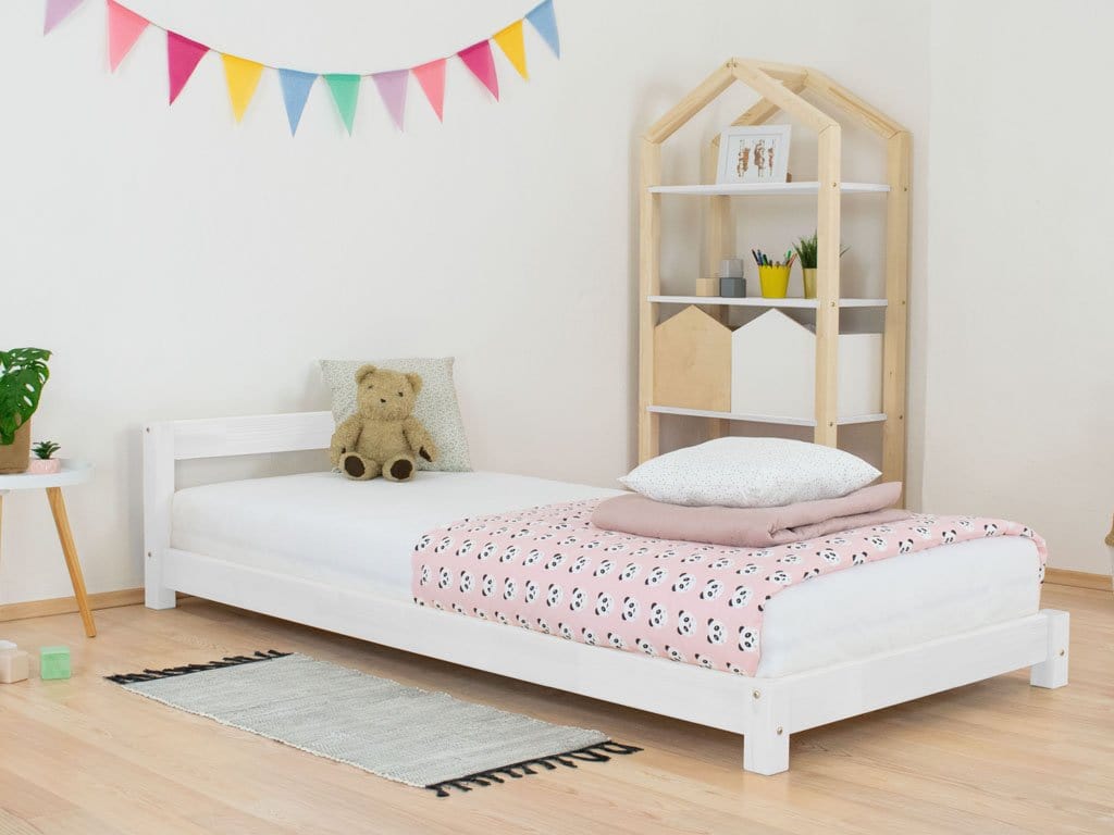 BENLEMI 80 * 160 cm / Blanc Lit Montessori DREAMY avec tête de lit