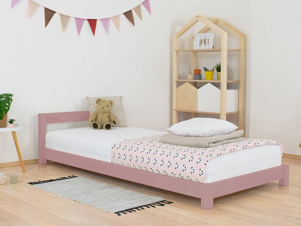 BENLEMI 80 * 160 cm / Rose Lit Montessori DREAMY avec tête de lit