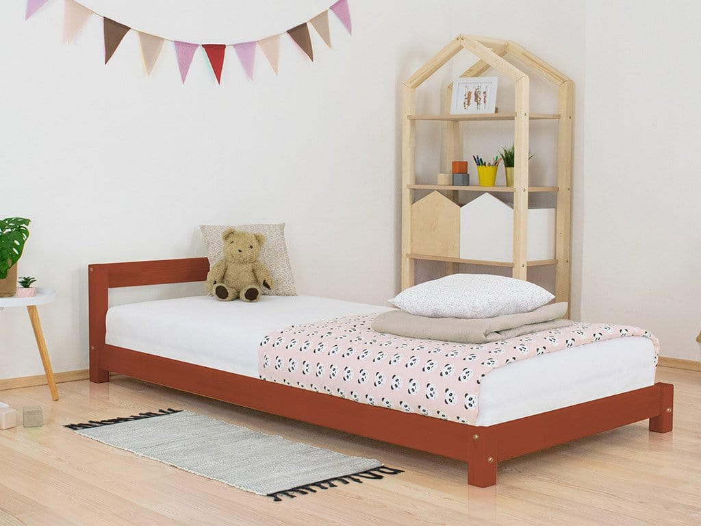 BENLEMI 80 * 160 cm / Rouge Lit Montessori DREAMY avec tête de lit