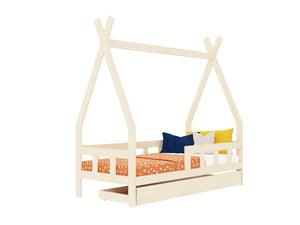 BENLEMI Lit Montessori FENCE en bois avec 2 Barrière