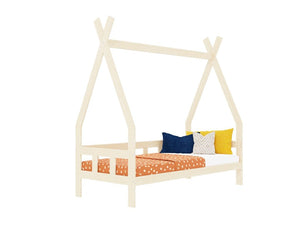 BENLEMI Lit Montessori FENCE en bois avec Barrière