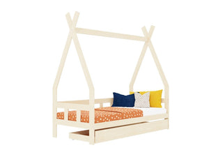 BENLEMI Lit Montessori FENCE en bois avec Barrière