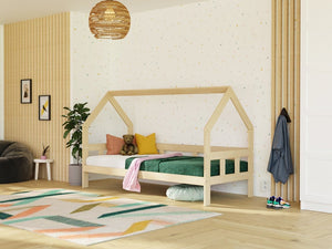 BENLEMI Lit Montessori FENCE en bois avec barrières