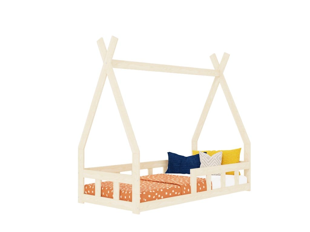 BENLEMI Lit Montessori FENCE en forme de tipi avec 2 Barrière