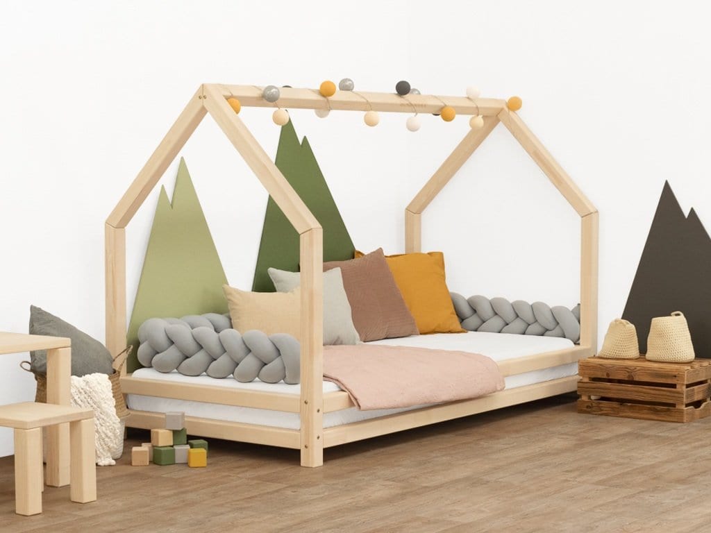 BENLEMI 80 * 160 cm / Bois Laqué Lit Montessori FUNNY