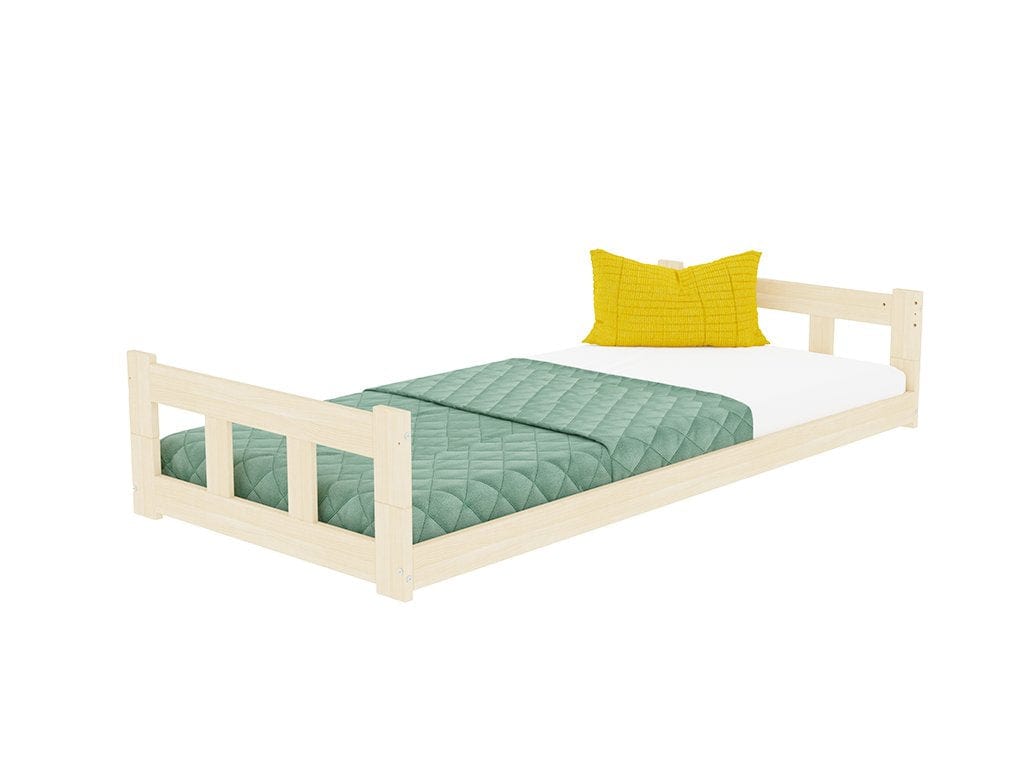 BENLEMI Lit Montessori individuel avec tête de lit FENCE en bois