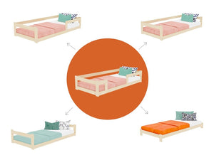 BENLEMI Lit Montessori individuel en bois SAFE avec 3 barrières