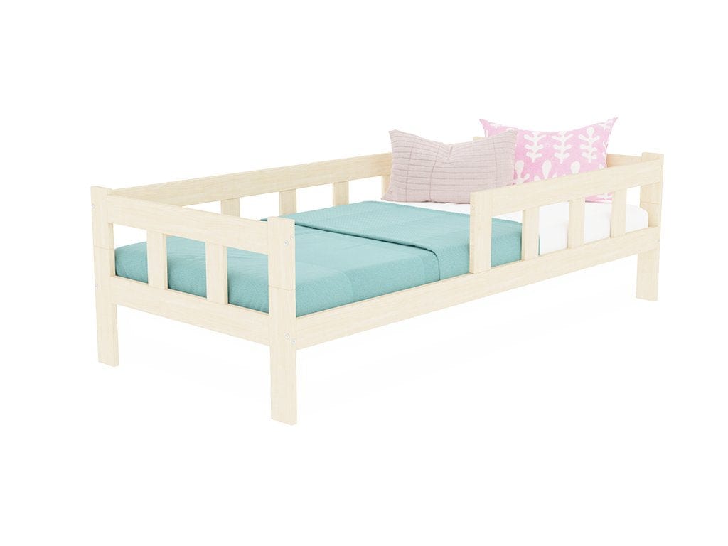 BENLEMI Lit Montessori individuel FENCE en bois avec 2 Barrière