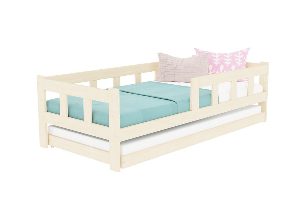 BENLEMI Lit Montessori individuel FENCE en bois avec 2 Barrière