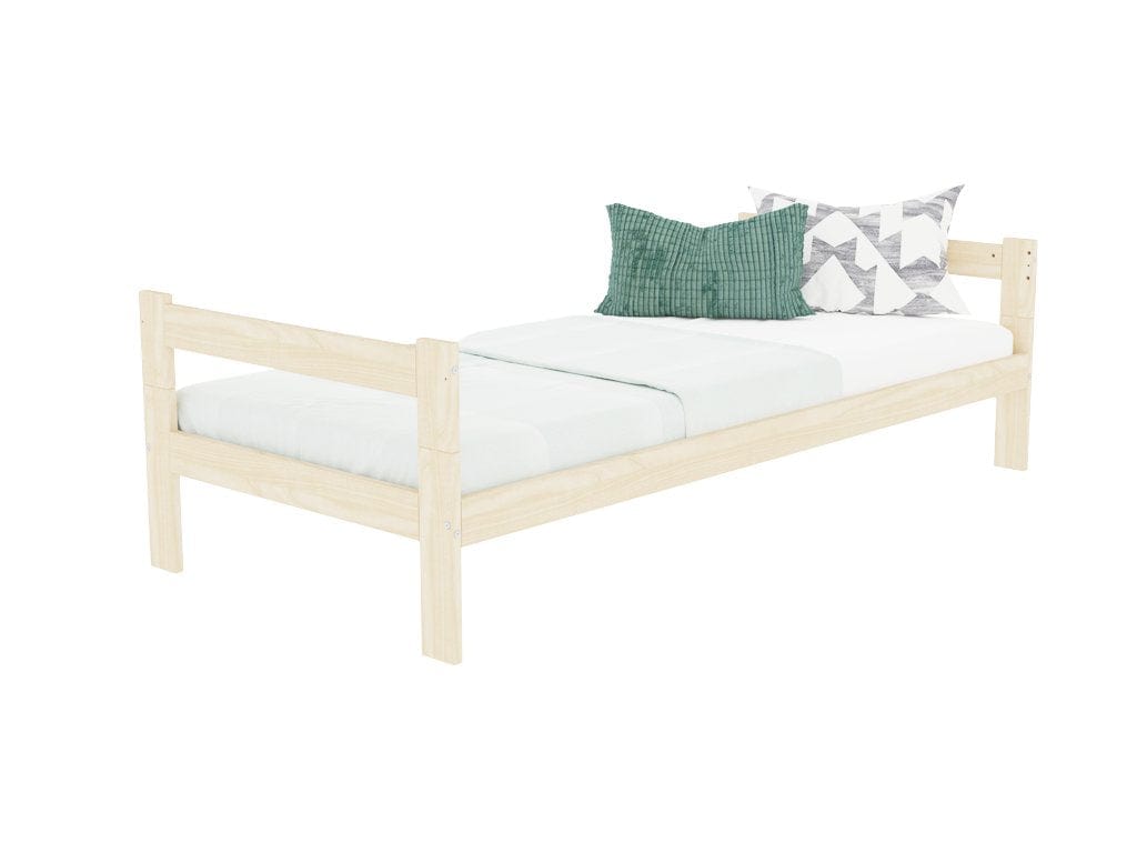 BENLEMI Lit Montessori individuel SAFE en bois avec 2 tête de lit