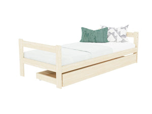 BENLEMI Lit Montessori individuel SAFE en bois avec 2 tête de lit