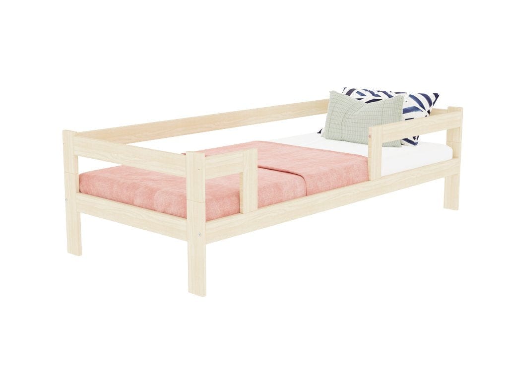 BENLEMI Lit Montessori individuel SAFE en bois avec 3 barrières