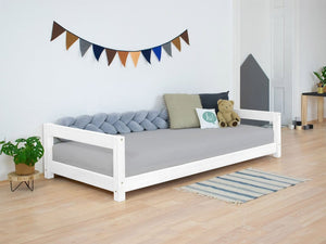 BENLEMI 80 * 160 cm / Blanc Lit Montessori KIDDY avec 2 tête de lit