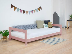 BENLEMI 80 * 160 cm / Rose Lit Montessori KIDDY avec 2 tête de lit