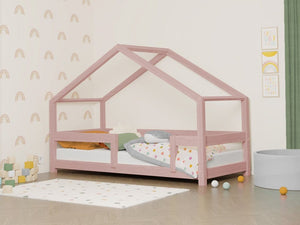 BENLEMI 70 * 160 cm / Rose Lit Montessori LUCKY avec 2 barrières