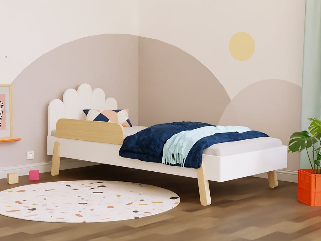 Smyles Lit Montessori  NOVA Tête de Lit Nuages et Paroi  90x200 cm