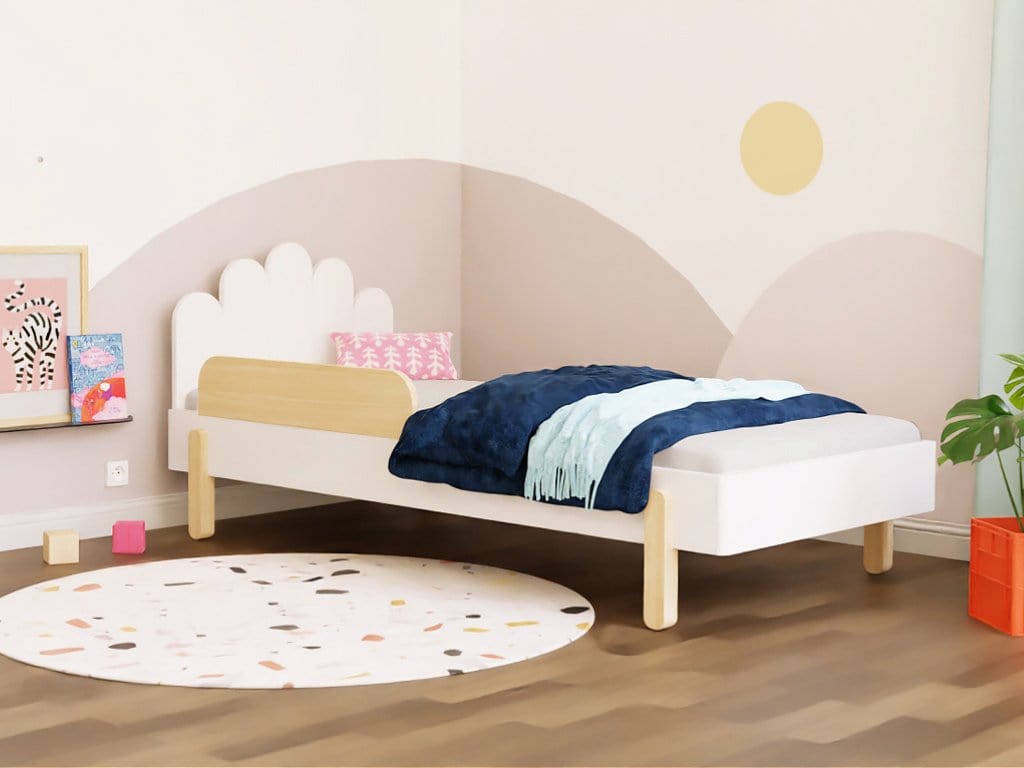 Smyles Lit Montessori  NOVA Tête de Lit Nuages et Paroi  90x200 cm