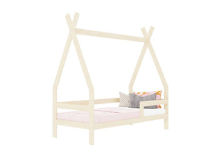 BENLEMI Lit Montessori SAFE en forme de tipi avec 2 barrières en bois