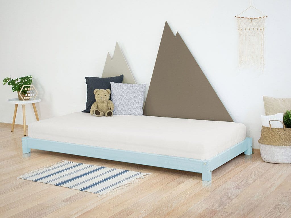 BENLEMI 80 * 160 cm / Bleu Ciel Lit Montessori TEENY