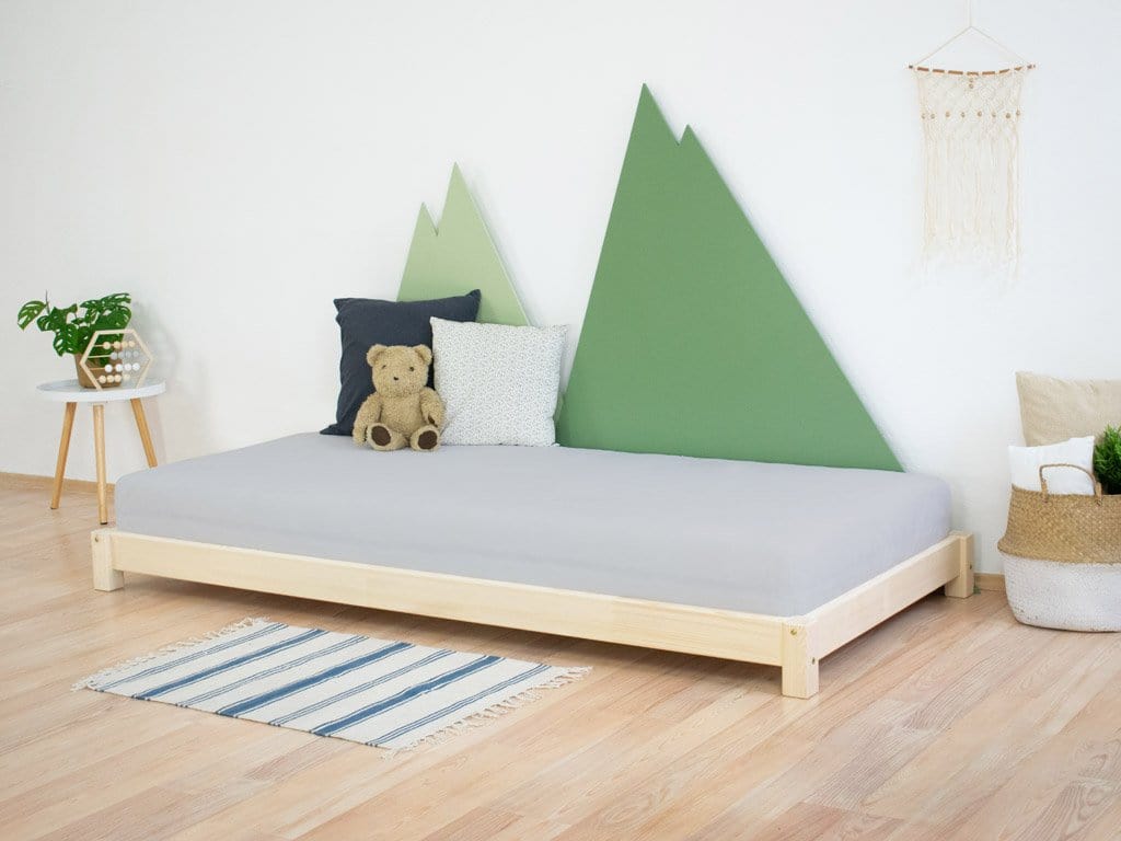 BENLEMI 80 * 160 cm / Bois Naturel Lit Montessori TEENY