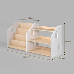 Smyles Pack Étagère + Bibliothèque Montessori Blanche